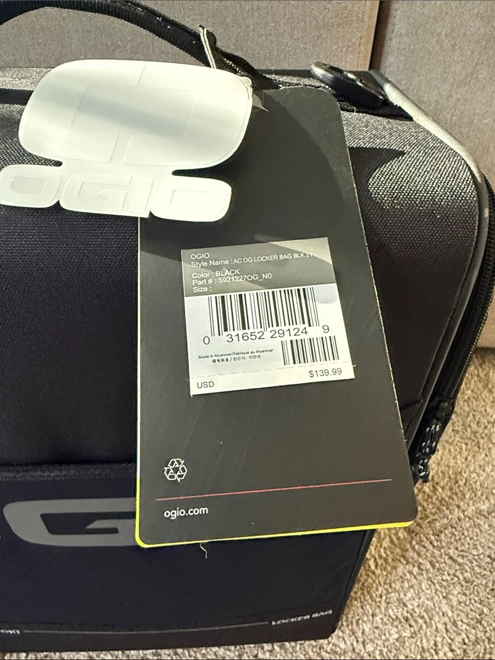OGIO Black Men's Locker Organizer Bag with Top Handle